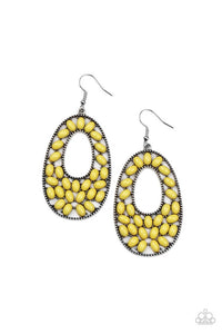 Paparazzi Jewelry Earrings Beaded Shores - Yellow