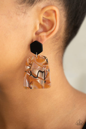 Paparazzi Jewelry Earrings Majestic Mariner - Brown
