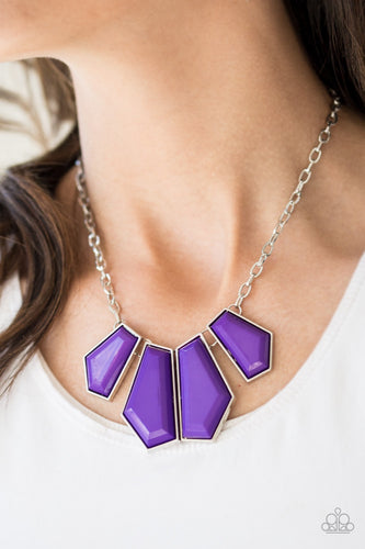 Paparazzi Jewelry Necklace Get Up and GEO - Purple