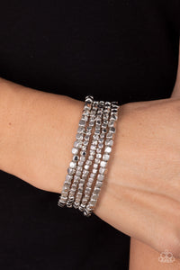 Paparazzi Jewerly Bracelet Right on CUBE - Silver