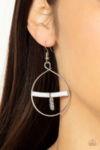 Paparazzi Exclusive Earrings Free Bird Freedom - White