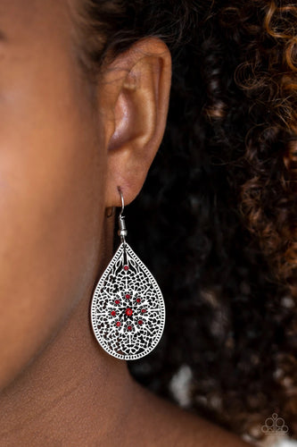 Paparazzi Jewelry Earrings Dinner Party Posh - Red