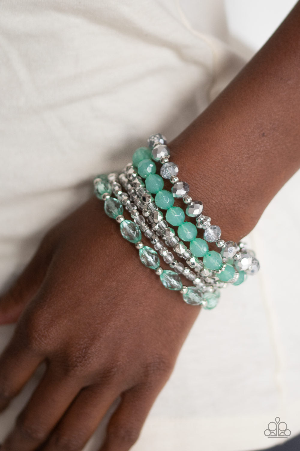 Paparazzi Jewelry Bracelet Crystal Collage - Green