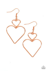Paparazzi Jewelry Earrings Heart Harmony - Copper