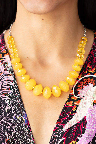 Paparazzi Jewelry Necklace Happy-GLOW-Lucky/Keep GLOWING Forward - Yellow