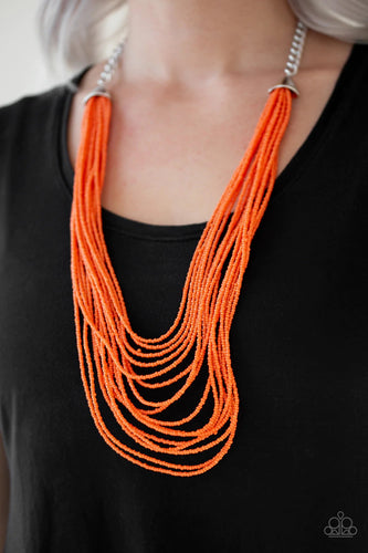 Paparazzi Jewelry Necklace Peacefully Pacific - Orange