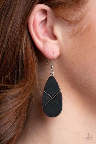 Paparazzi Jewelry Earrings Sequoia Forest - Black