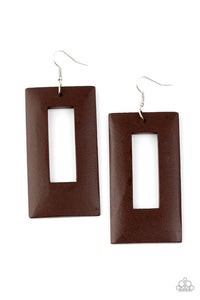 Paparazzi Jewelry Earrings Totally Framed - Brown