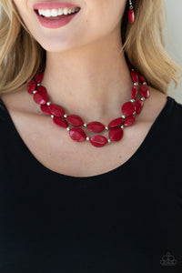 Paparazzi Jewelry Necklace Two-Story Stunner - Red