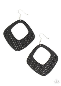 Paparazzi Jewelry Earrings WOOD You Rather - Black