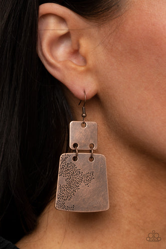 Paparazzi Jewelry Earrings Tagging Along - Copper