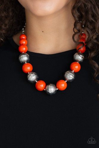 Paparazzi Jewelry Necklace Floral Fusion - Orange