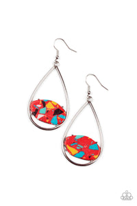 Paparazzi Jewelry Earrings Tropical Terrazzo - Red