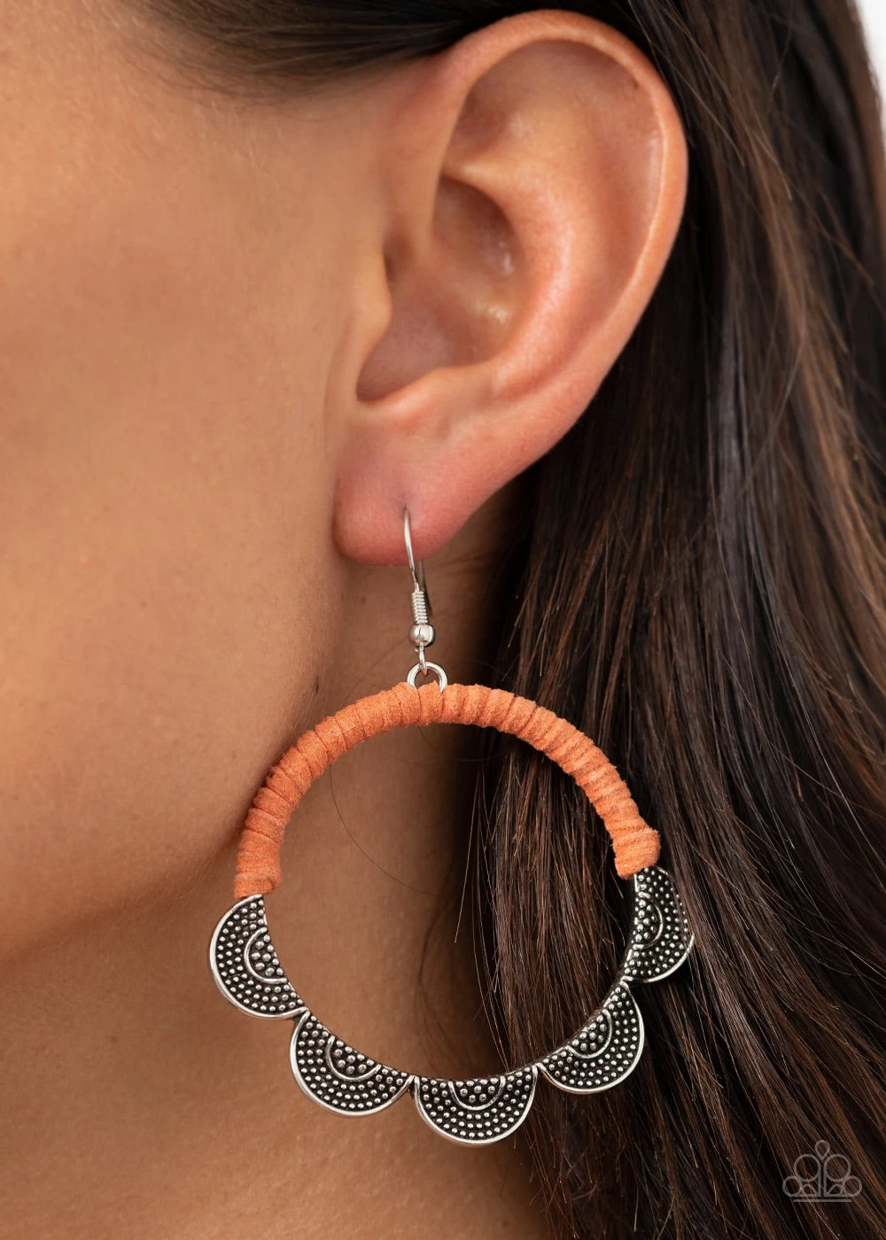 Paparazzi Jewelry Earrings Tambourine Trend - Orange