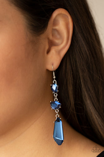 Paparazzi Jewelry Earrings Sophisticated Smolder - Blue