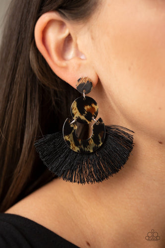 Paparazzi Jewelry Earrings One Big Party ANIMAL - Black