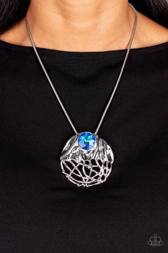 Paparazzi Jewelry Necklace Lush Lattice - Blue