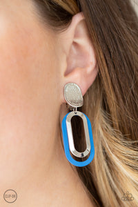 Paparazzi Jewelry Earrings Melrose Mystery Blue