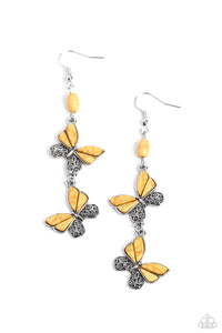 Paparazzi Jewelry Earrings Spirited Soar - Yellow