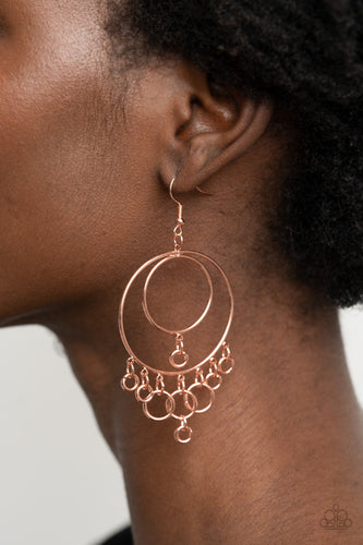 Paparazzi Jewelry Earrings Roundabout Radiance - Copper