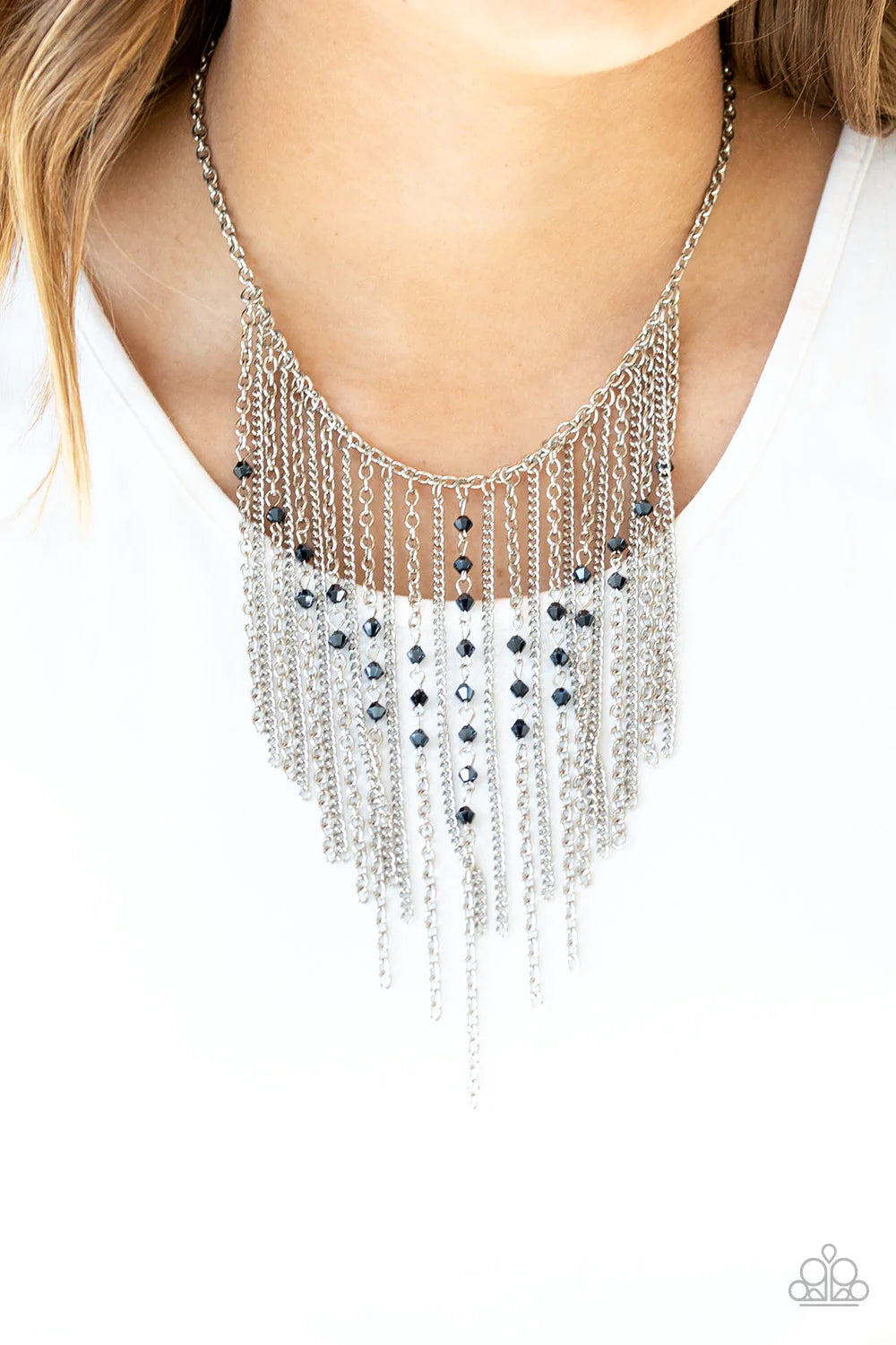 Paparazzi Jewelry Necklace First Class Fringe - Blue