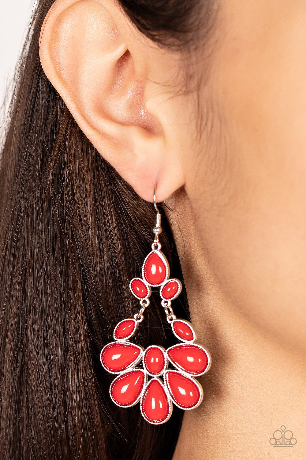 Paparazzi Jewelry Earrings Colorfully Canopy - Red