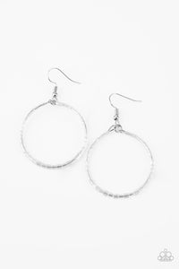 Paparazzi Jewelry Earrings Colorfully Curvy - White