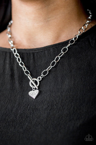 Paparazzi Jewelry Necklace Harvard Hearts - White