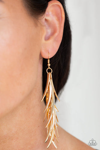 Paparazzi Jewelry Earrings Tasseled Talons - Gold