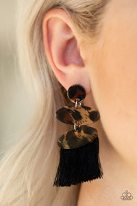 Paparazzi Jewelry Earrings No One Likes A Cheetah Black