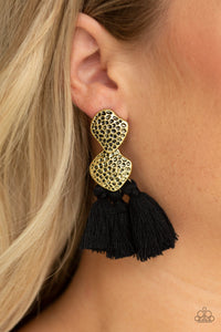 Paparazzi Jewelry Earrings Tenacious Tassel - Black
