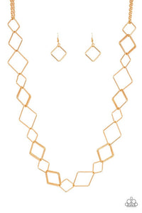 Paparazzi Jewelry Necklace Backed Into A Corner - Gold