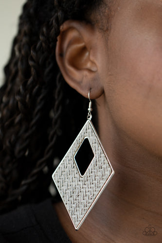 Paparazzi Jewelry Earrings Woven Wanderer - Silver