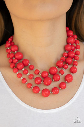 Paparazzi Jewelry Necklace Everyone Scatter! - Red