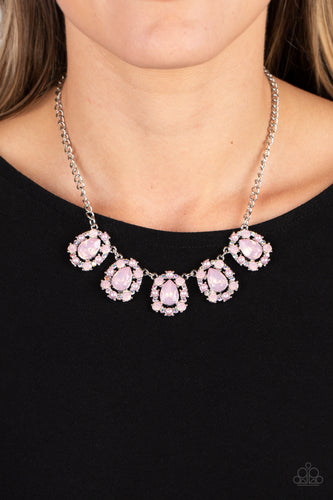 Paparazzi Jewelry Necklace Pearly Pond - Pink