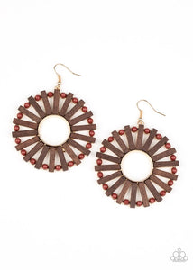 Paparazzi Jewelry Wooden Solar Flare - Brown