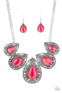 Paparazzi Jewelry Necklace Opal Auras - Pink
