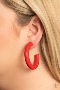 Paparazzi Jewelry Earrings Woodsy Wonder - Red