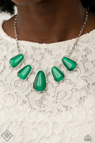 Paparazzi Jewelry Necklace Newport Princess/Yacht Club Couture - Green 0321