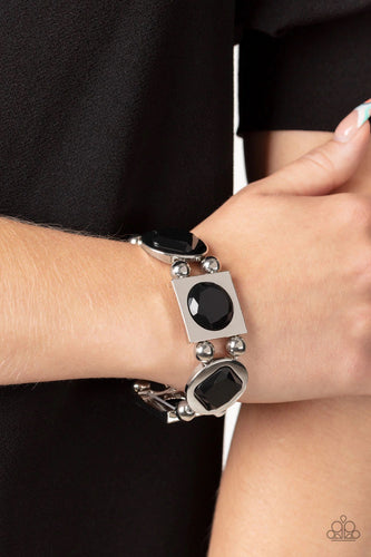 Paparazzi Jewelry Exclusive Bracelet Asymmetrical A-Lister - Black