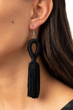 Load image into Gallery viewer, Paparazzi Jewelry Earrings Tassels and Tiaras - Black