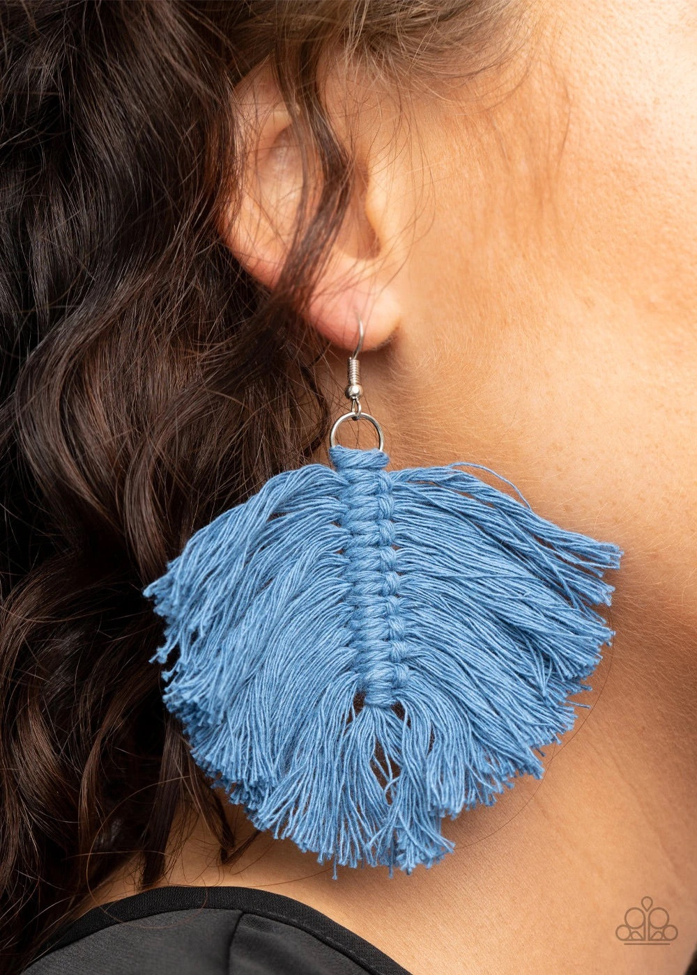 Paparazzi Jewelry Earrings Macrame Mamba - Blue