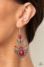 Load image into Gallery viewer, Paparazzi Jewelry Earrings Palm Tree Tiaras - Red