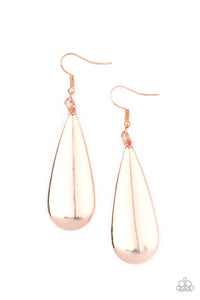Paparazzi Jewelry Earrings The Drop Off - Rose Gold