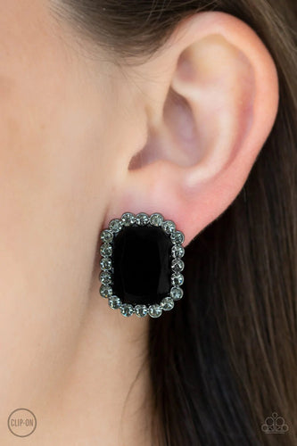 Paparazzi Exclusive Earrings Glitter Enthusiast - Black