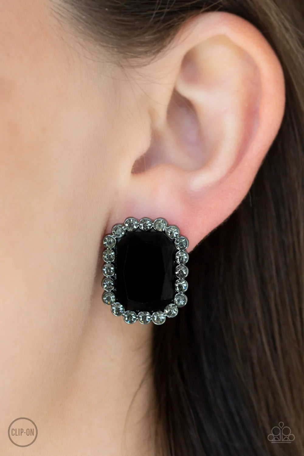 Paparazzi Exclusive Earrings Glitter Enthusiast - Black