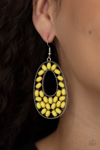Paparazzi Jewelry Earrings Beaded Shores - Yellow