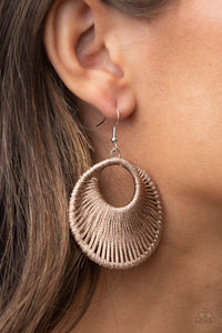 Paparazzi Jewelry Earrings Weaving My Web - Brown