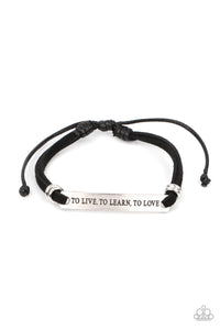 Paparazzi Jewelry Bracelet To Live, To Learn, To Love - Black