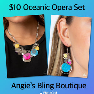 Paparazzi Jewelry Necklace & Earrings Oceanic Opera/Saved by the SHELL - Multi